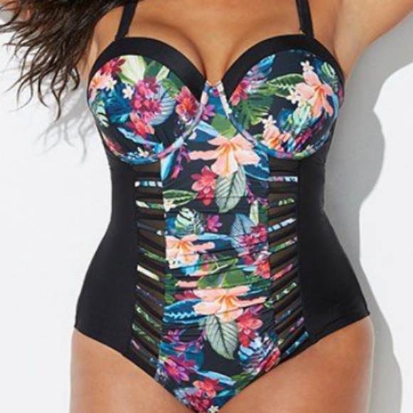 Yin mesh underwire swimsuit - Picture 1 of 8